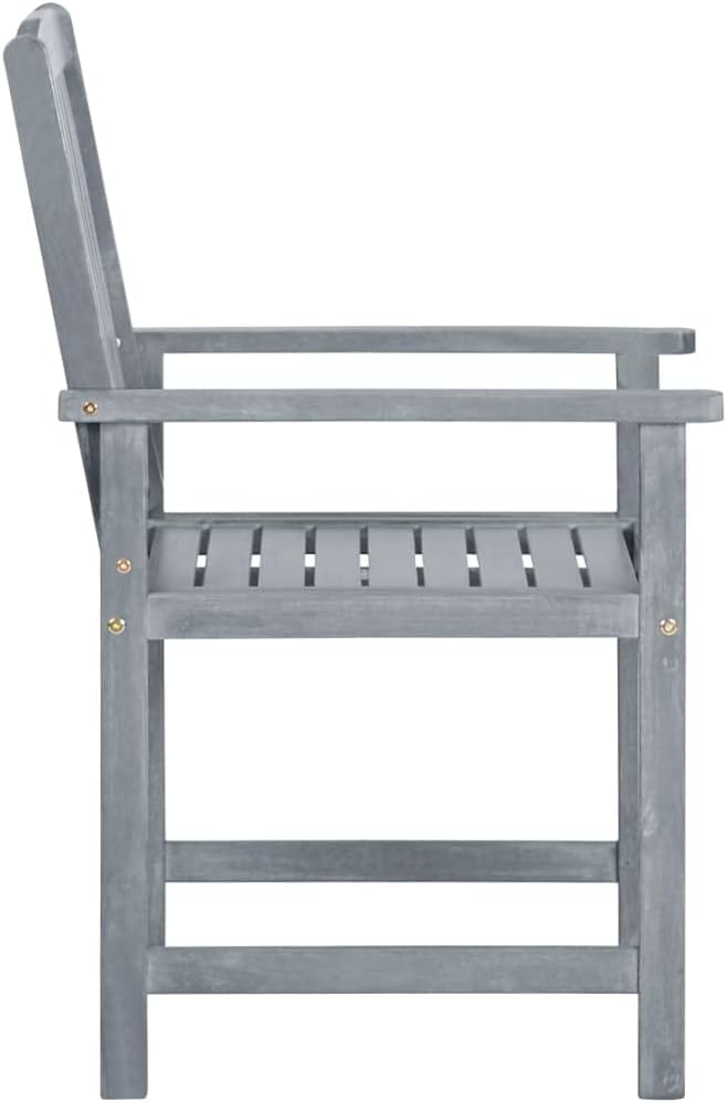 4-Piece Outdoor Patio Furniture Set with Cushions, Solid Acacia Wood Patio Chairs for Garden, Backyard, Balcony & Outdoor Living Space (Gray)