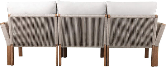 3-Seater Outdoor Sofa with Transitional Design, Solid Wood Patio Furniture for Backyard, Garden & Outdoor Lounge