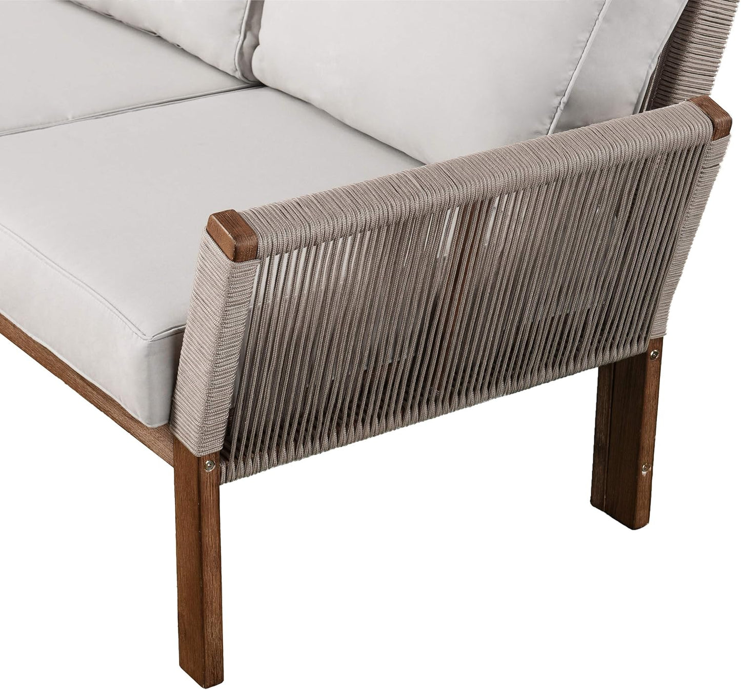 3-Seater Outdoor Sofa with Transitional Design, Solid Wood Patio Furniture for Backyard, Garden & Outdoor Lounge
