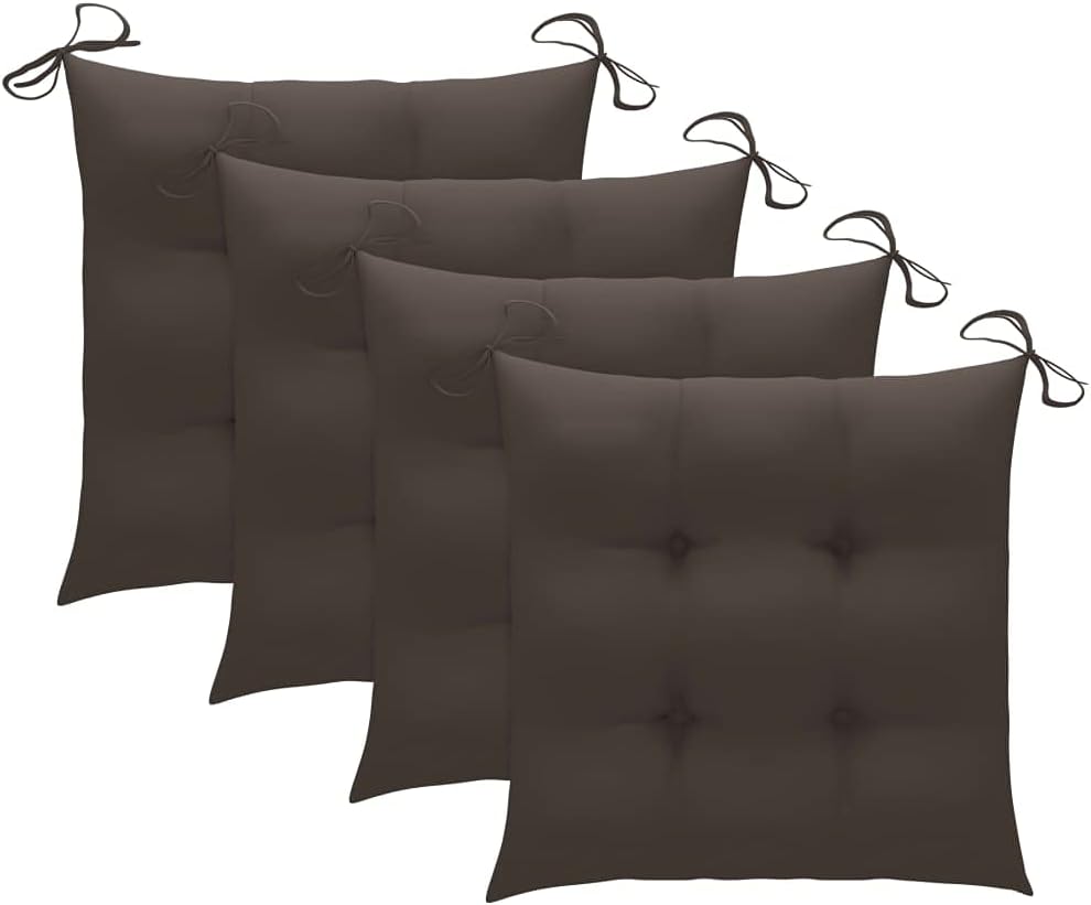 4-Piece Outdoor Patio Furniture Set with Cushions, Solid Acacia Wood Patio Chairs for Garden, Backyard, Balcony & Outdoor Living Space (Gray)