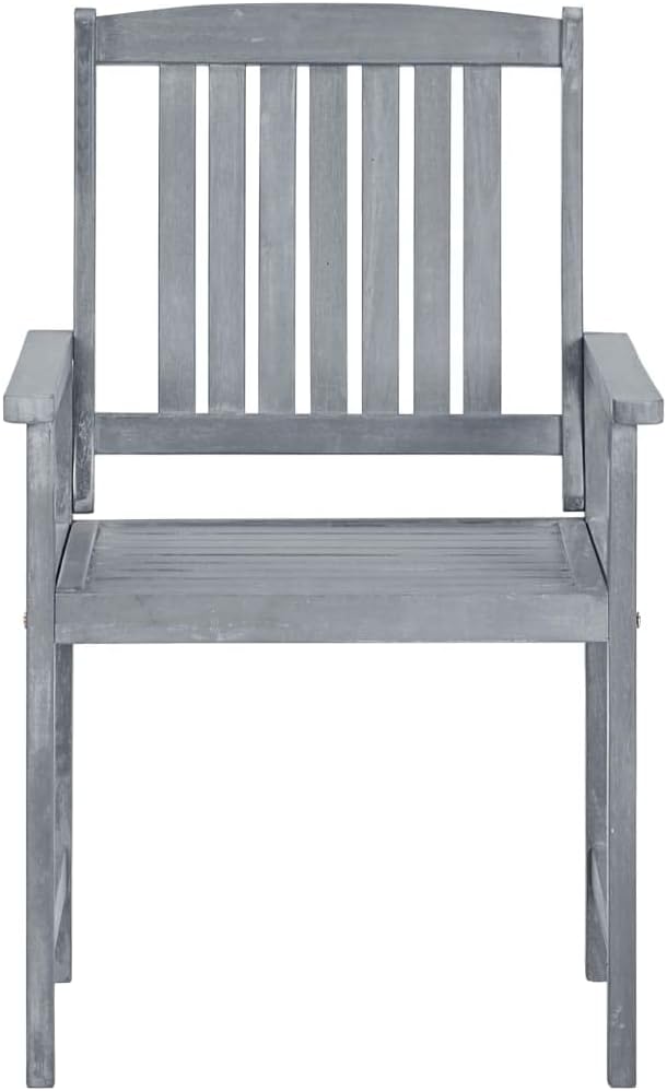 4-Piece Outdoor Patio Furniture Set with Cushions, Solid Acacia Wood Patio Chairs for Garden, Backyard, Balcony & Outdoor Living Space (Gray)