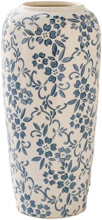 Retro Ceramic Vase for Home Decor, Elegant Flower Vase for Living Room, Entryway, Tabletop & Modern Interior Floral Arrangement (Medium Size)