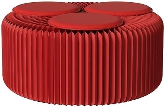 Foldable Kraft Paper Stool, Multi-Use Accordion Bench for Living Room, Entryway, Coffee Table & Shoe Changing Seat
