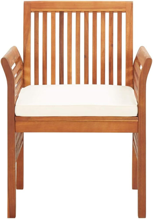 4-Piece Outdoor Lounge Chair Set with Cushions, Solid Acacia Wood Patio Furniture for Garden, Backyard, Deck & Outdoor Dining Relaxation