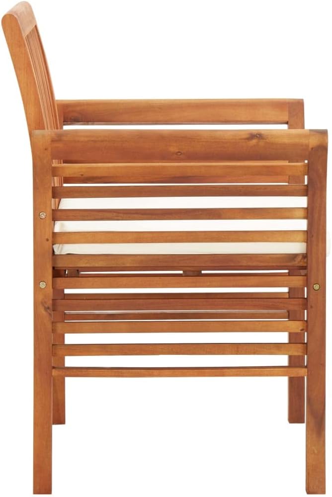 4-Piece Outdoor Lounge Chair Set with Cushions, Solid Acacia Wood Patio Furniture for Garden, Backyard, Deck & Outdoor Dining Relaxation