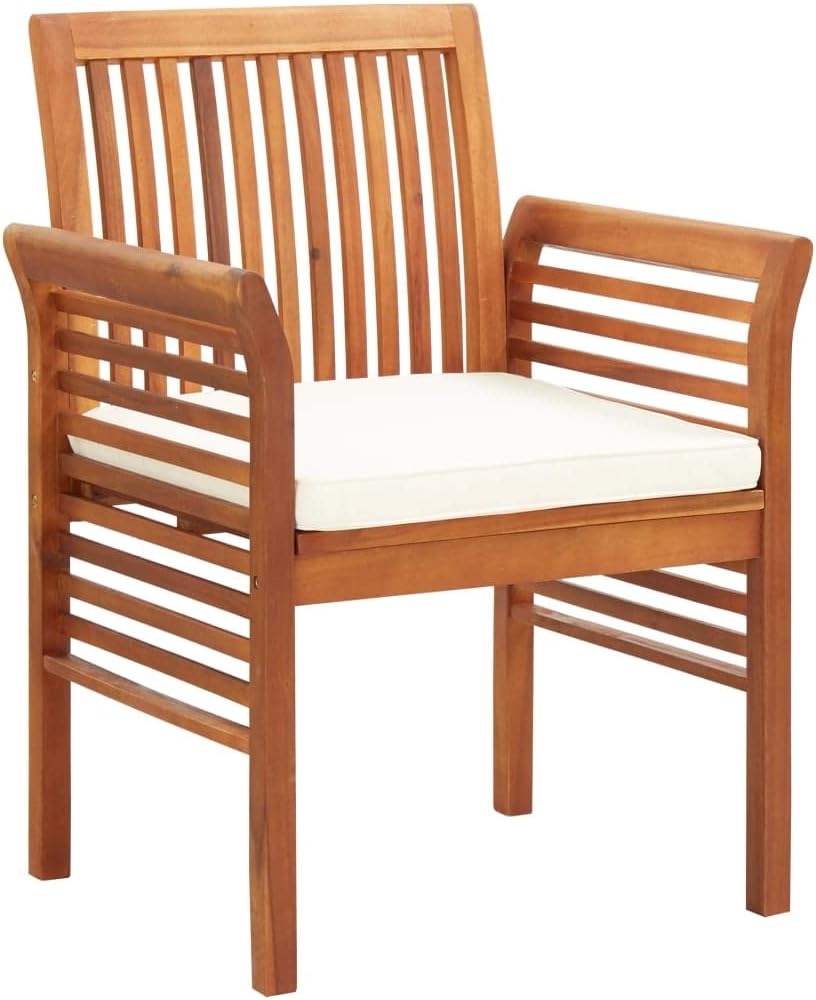4-Piece Outdoor Lounge Chair Set with Cushions, Solid Acacia Wood Patio Furniture for Garden, Backyard, Deck & Outdoor Dining Relaxation