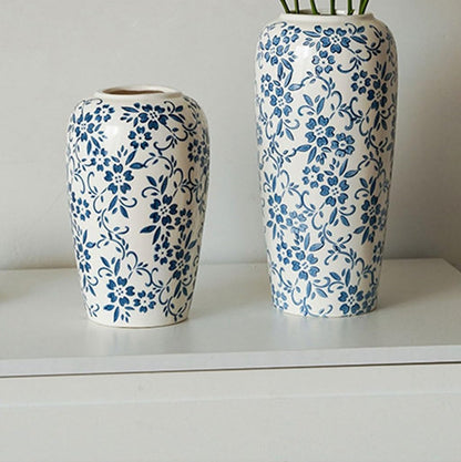 Retro Ceramic Vase for Home Decor, Elegant Flower Vase for Living Room, Entryway, Tabletop & Modern Interior Floral Arrangement (Medium Size)