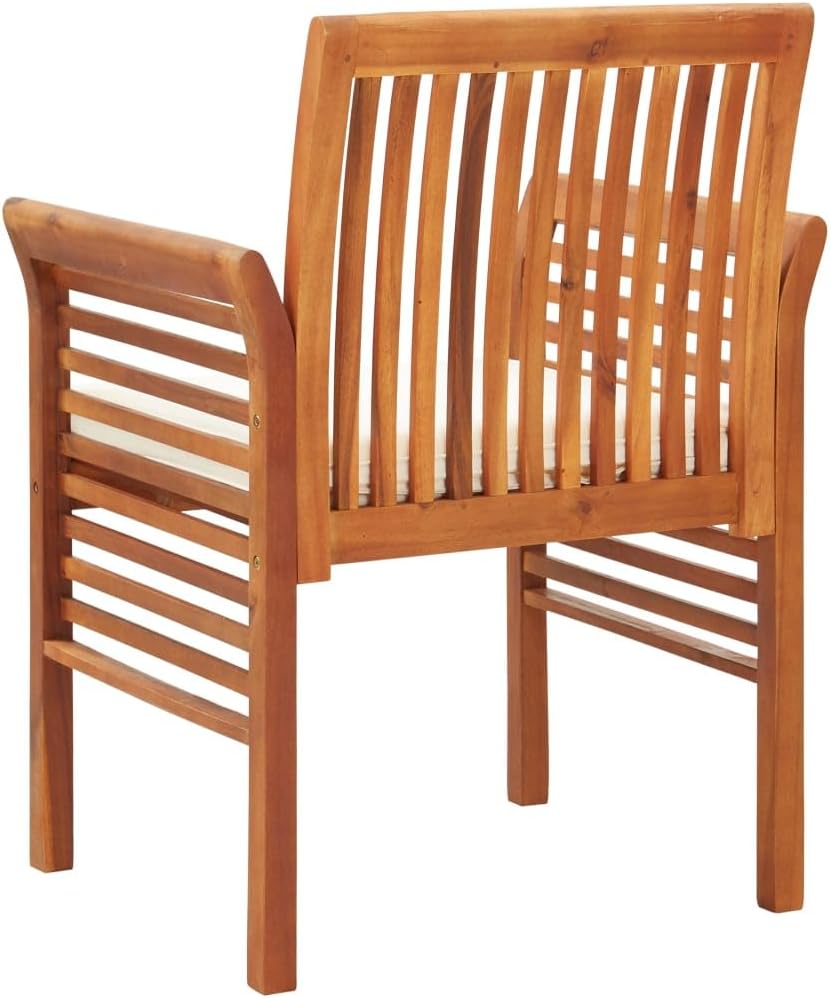 4-Piece Outdoor Lounge Chair Set with Cushions, Solid Acacia Wood Patio Furniture for Garden, Backyard, Deck & Outdoor Dining Relaxation