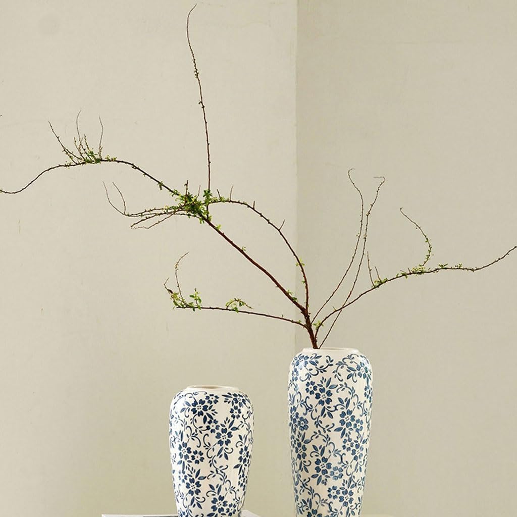 Retro Ceramic Vase for Home Decor, Elegant Flower Vase for Living Room, Entryway, Tabletop & Modern Interior Floral Arrangement (Medium Size)