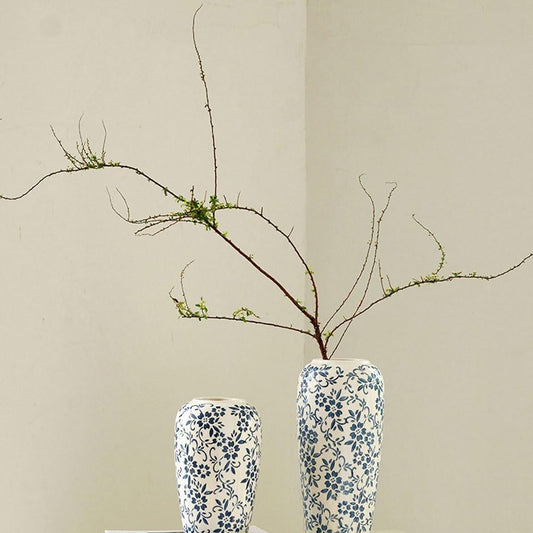 Retro Ceramic Vase for Home Decor, Elegant Flower Vase for Living Room, Entryway, Tabletop & Modern Interior Floral Arrangement (Medium Size)