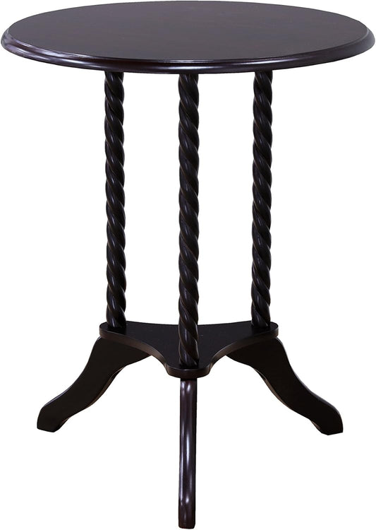 Round Espresso End Table, Stylish Side Table for Living Room, Bedroom & Home Décor