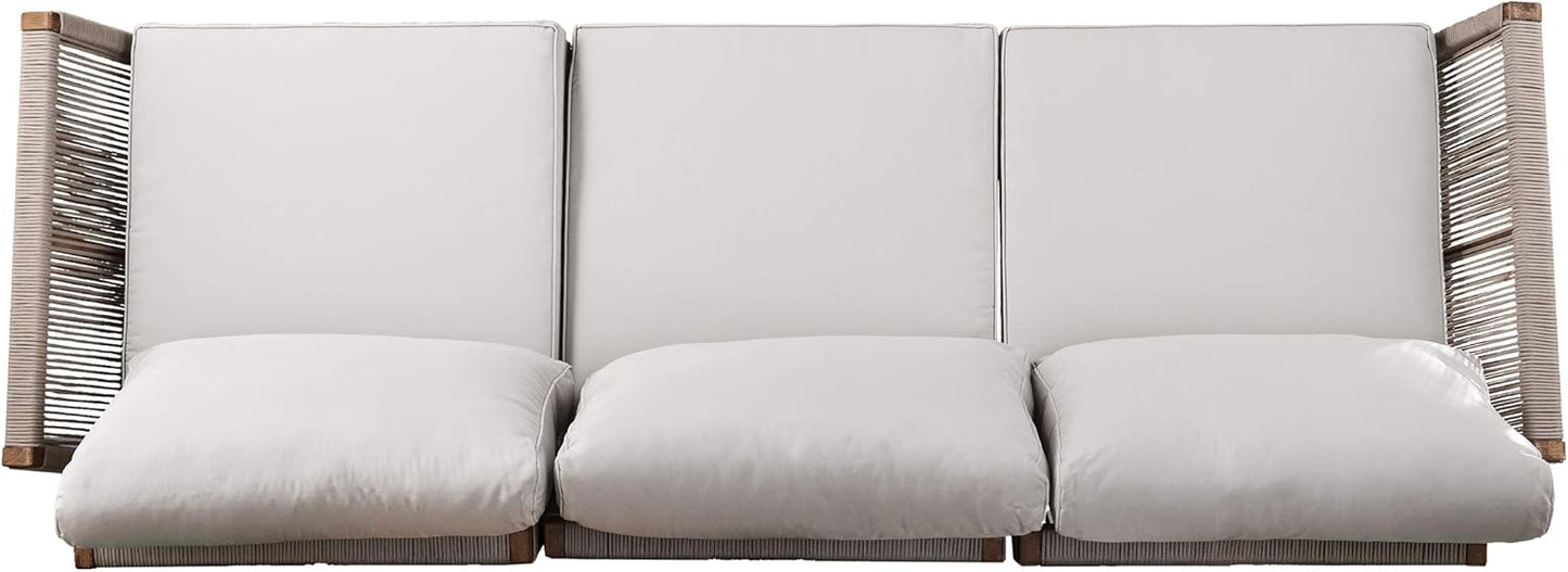 3-Seater Outdoor Sofa with Transitional Design, Solid Wood Patio Furniture for Backyard, Garden & Outdoor Lounge