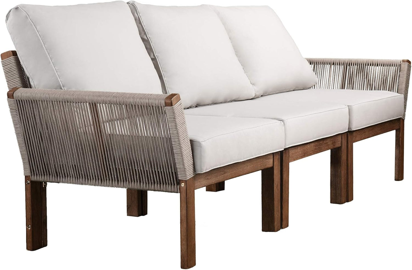 3-Seater Outdoor Sofa with Transitional Design, Solid Wood Patio Furniture for Backyard, Garden & Outdoor Lounge