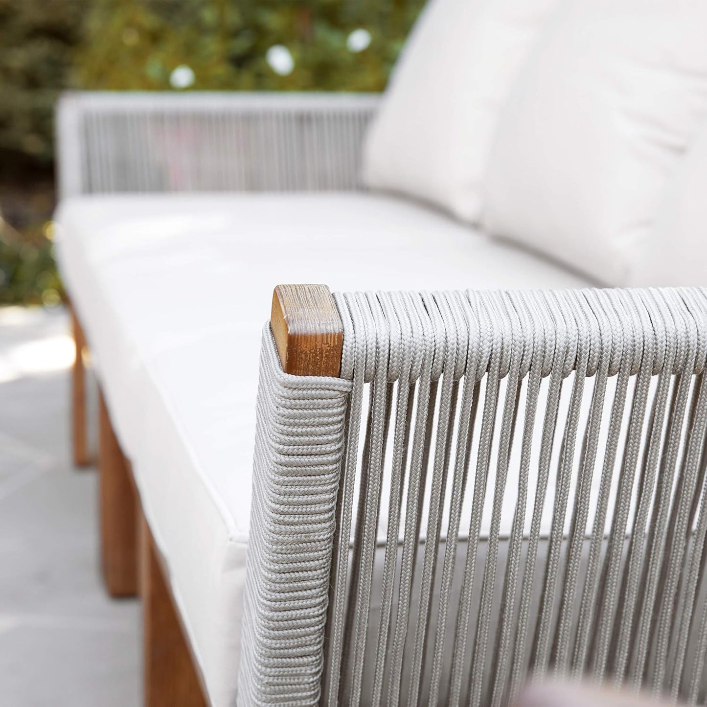 3-Seater Outdoor Sofa with Transitional Design, Solid Wood Patio Furniture for Backyard, Garden & Outdoor Lounge