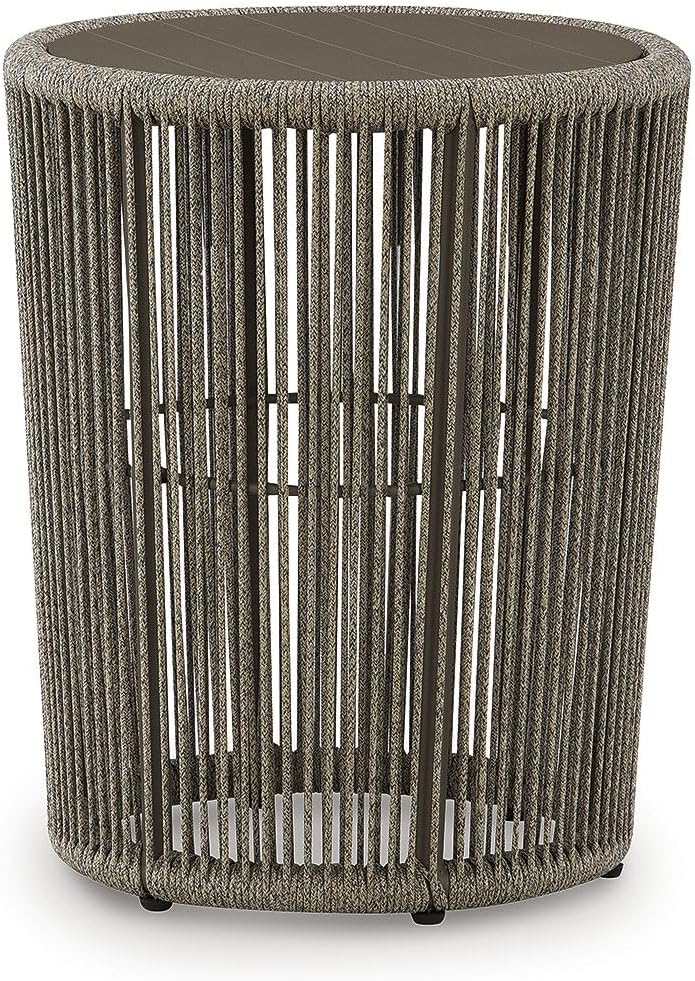 Contemporary Outdoor Dining Table and Chairs Set with Rope Design, Cushioned Patio Furniture with Aluminum Frame for Garden, Patio, Deck & Outdoor Dining