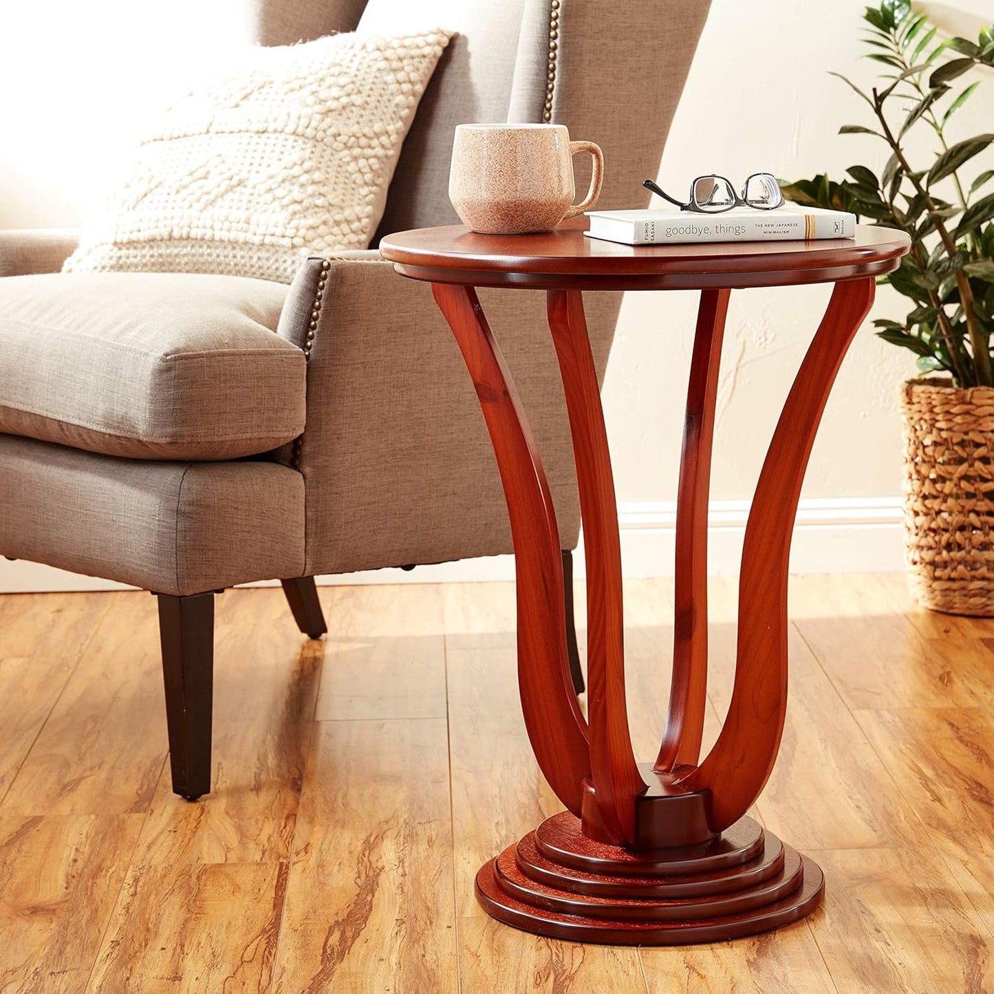 25.8-Inch Round End Table, Stylish Side Table for Living Room, Bedroom & Home Décor
